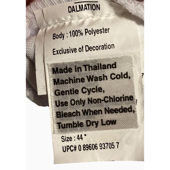 Dalmatian Dog Costume Child Zip-Up One-Piece White Black Spots Cozy Fleece - Picture 3 of 9